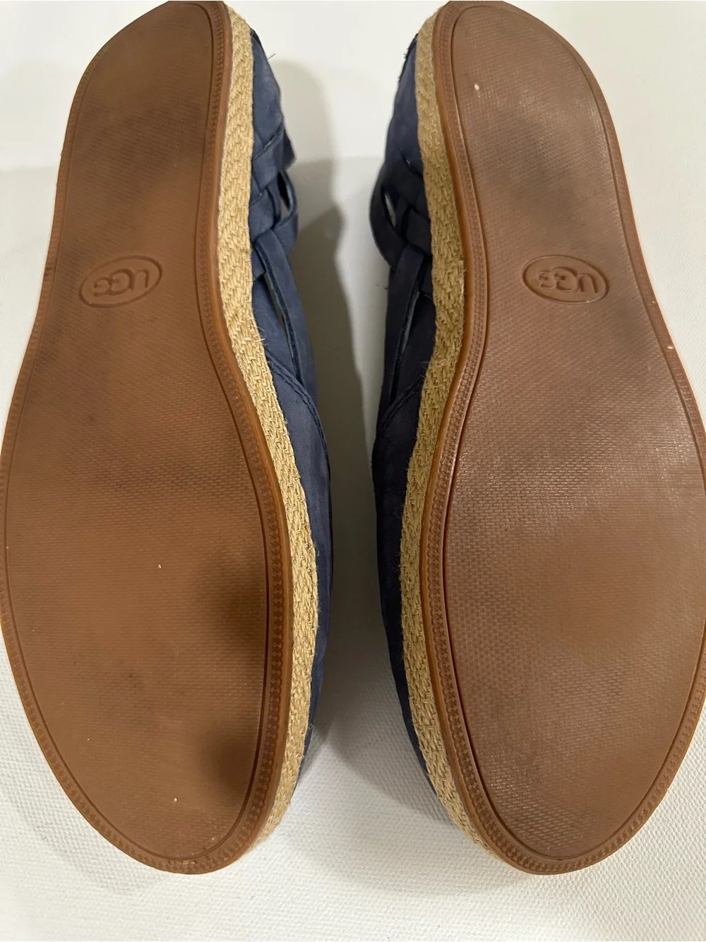 UGG Tippie Navy Blue Nubuck Espadrille Flats Women's Size 10